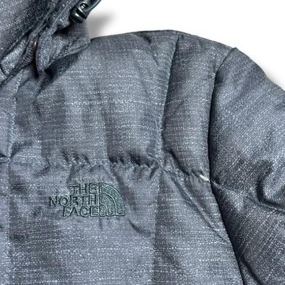 The North Face Metropolis Long Hooded Down Puffer Coat Navy Sz M - Picture 5 of 10